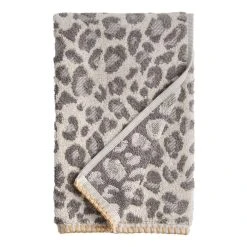 World Market Gray and Ivory Leopard Print Hand Towel