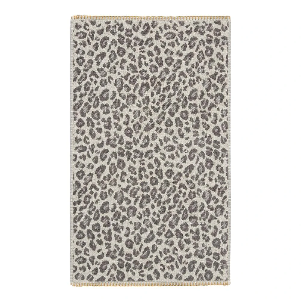 World Market Gray and Ivory Leopard Print Hand Towel - Image 2