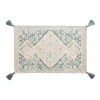 World Market Dakota Blue Rug Print Tassel Bath Mat