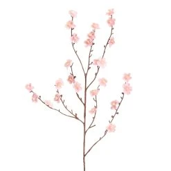 World Market Pink Faux Velvet Plum Blossom Stem