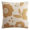 World Market Amber And Ivory Floral Throw Pillow