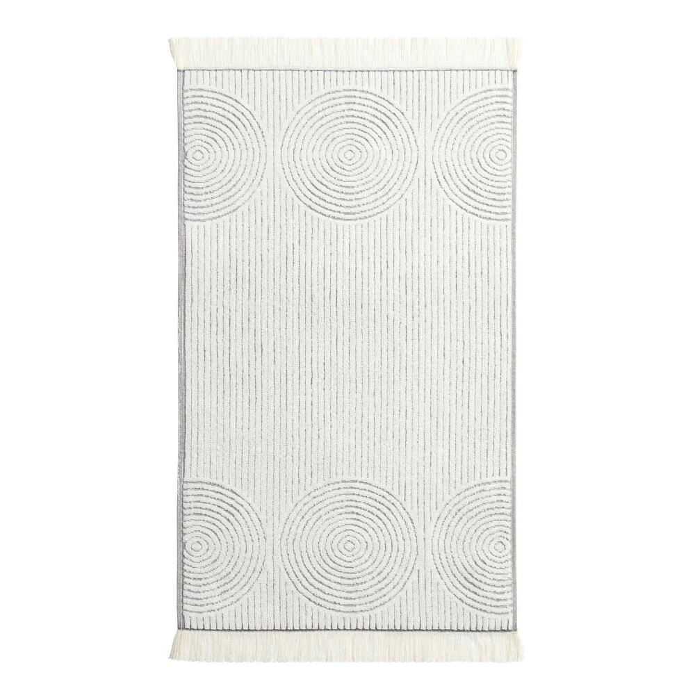World Market Morgan Gray And Off White Sculpted Spiral Hand Towel - Image 2