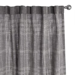 World Market Scout Gray Plaid Sleeve Top Curtains Set Of 2