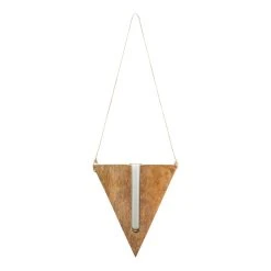 World Market Modern Wood Triangle Hanging Test Tube Vase