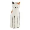 World Market White Multicolor Ceramic Cat Vase