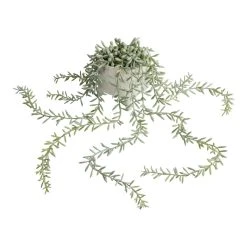 World Market Faux String of Bananas Plant in White Geo Pot