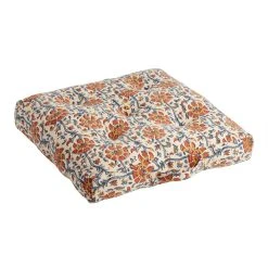 World Market Red And Blue Floral Jaipur Block Print Floor Cushion