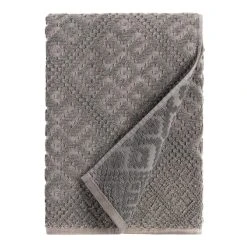 World Market Nova Charcoal Gray Sculpted Geo Bath Towel
