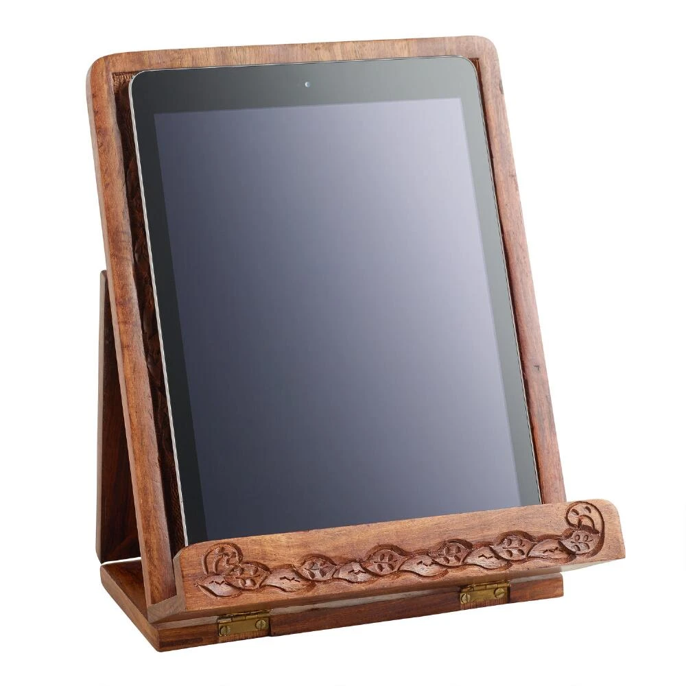 World Market Hand-Carved Wood Tablet Stand