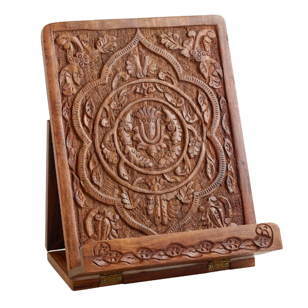 World Market Hand-Carved Wood Tablet Stand - Image 2