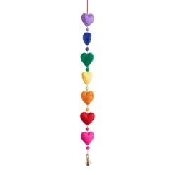 World Market Multicolor Wool Heart Hanging Decor