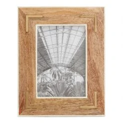 World Market Wood, Bone and Brass Inlay Frame
