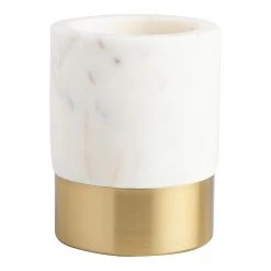 World Market Maxwell Marble And Gold Metal Pencil Cup