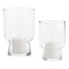 World Market Clear Glass Pedestal Hurricane Candle Holder