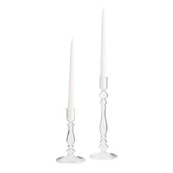 World Market Clear Glass Taper Candle Holder