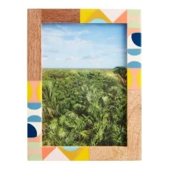 World Market Multicolor Geo Corner Wood Frame