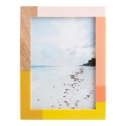 World Market Wood Happy Color Blocked Frame