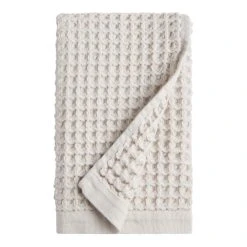 World Market Light Gray Waffle Weave Cotton Hand Towel