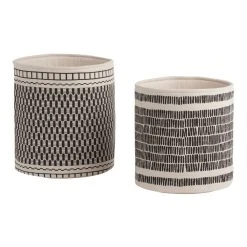 World Market Black and Natural Cotton Marlow Basket