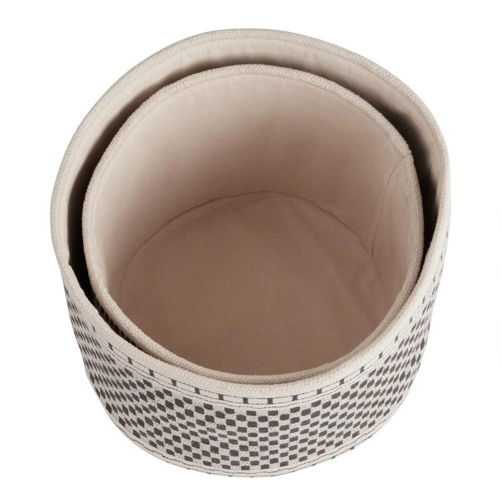 World Market Black and Natural Cotton Marlow Basket - Image 2