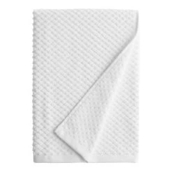 World Market Dione White Sculpted Dot Bath Towel