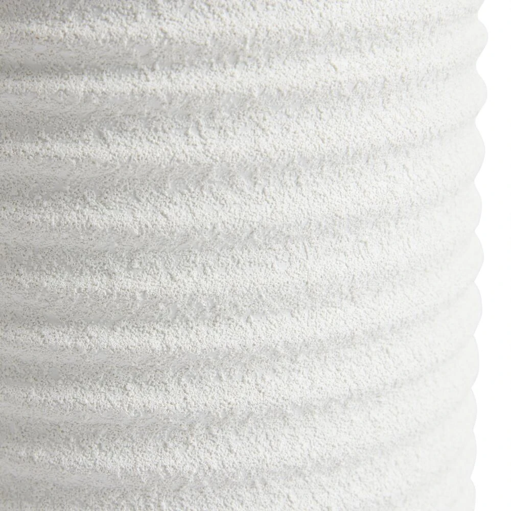 World Market White Metal Textured Ribbed Floor Vase - Image 2