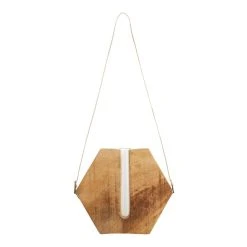 World Market Modern Wood Hexagon Hanging Test Tube Vase
