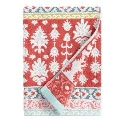 World Market Miriam Coral And Aqua Ikat Bath Towel