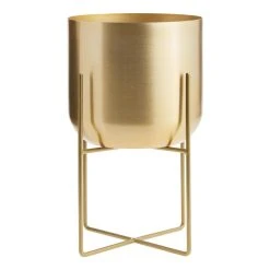 World Market Gold Planter With X Base Stand