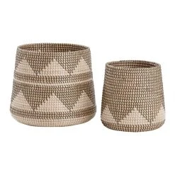 World Market Nigel Black and White Triangle Seagrass Basket