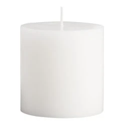 World Market 3x3 White Unscented Pillar Candle