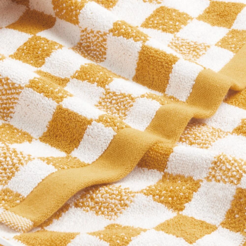 World Market Asteria Yellow And White Check Terry Hand Towel - Image 3