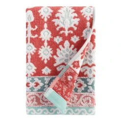 World Market Miriam Coral And Aqua Ikat Hand Towel