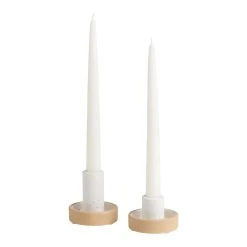 World Market Jolie White Speckled Ceramic Taper Candle Holder