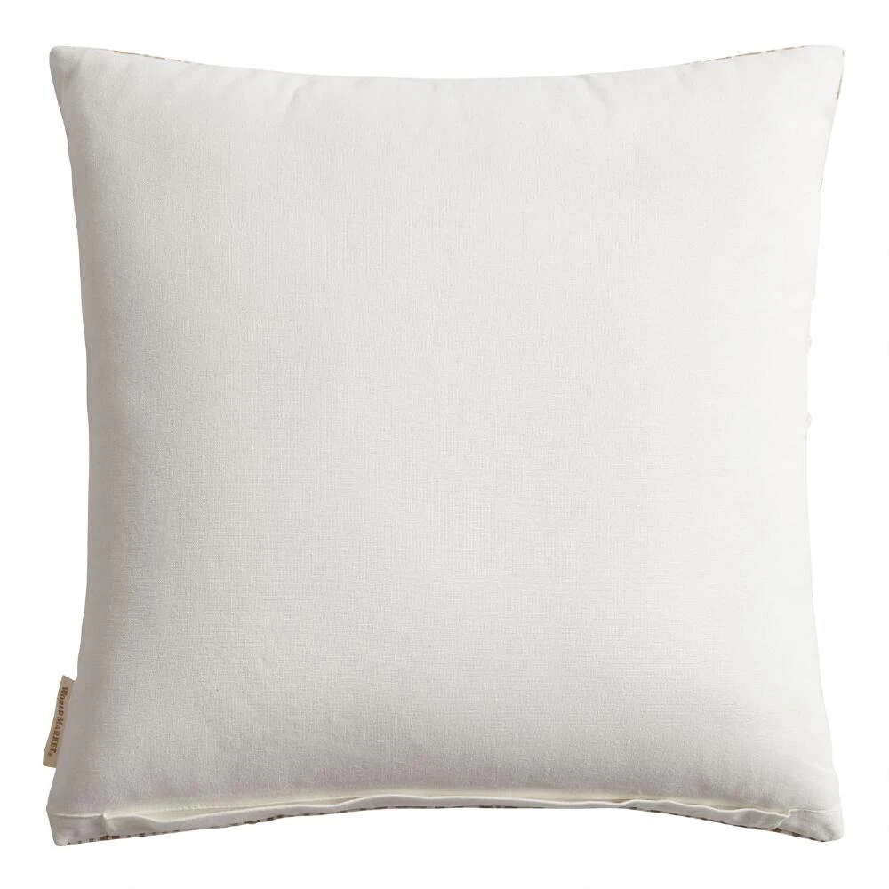 World Market Taupe And Ivory Geo Stripe Throw Pillow - Image 3