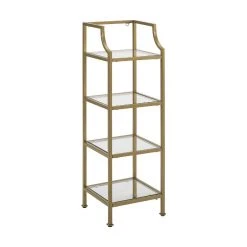 World Market Milayan Metal And Glass Bathroom Etagere Shelf