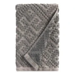 World Market Nova Charcoal Gray Sculpted Geo Hand Towel
