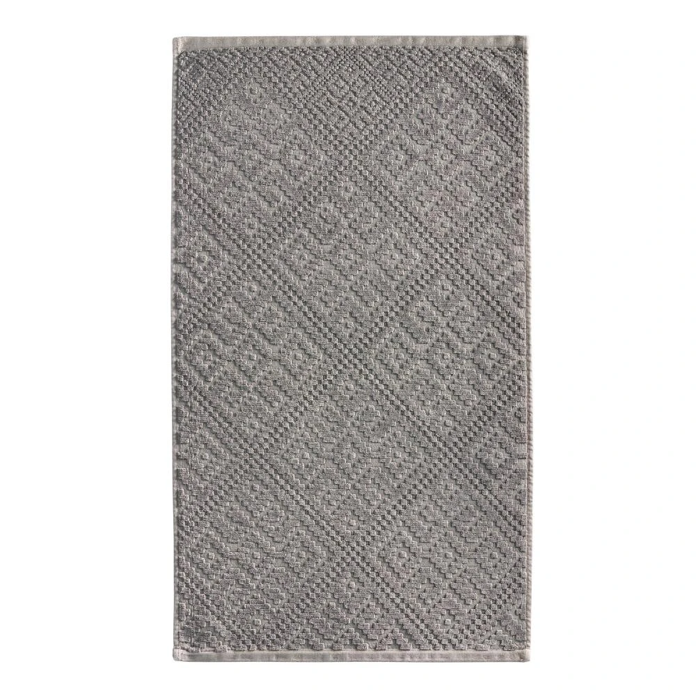 World Market Nova Charcoal Gray Sculpted Geo Hand Towel - Image 2
