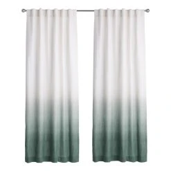 World Market Ivory And Teal Ombre Sleeve Top Curtains Set Of 2