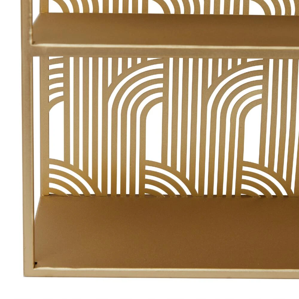 World Market Arched Gold Art Deco 3 Tier Wall Shelf - Image 5