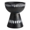 World Market Black Hand Carved Wood Pedestal Bowl Decor
