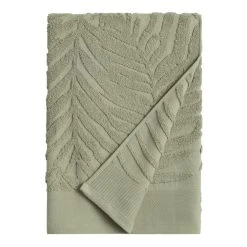 World Market Sage Green Sculpted Palm Leaf Bath Towel