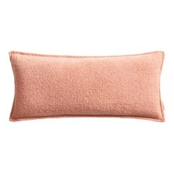 World Market Extra Wide Coral Textured Boucle Lumbar Pillow
