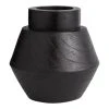 World Market CRAFT Black Hand Carved Wood Zephanya Vase