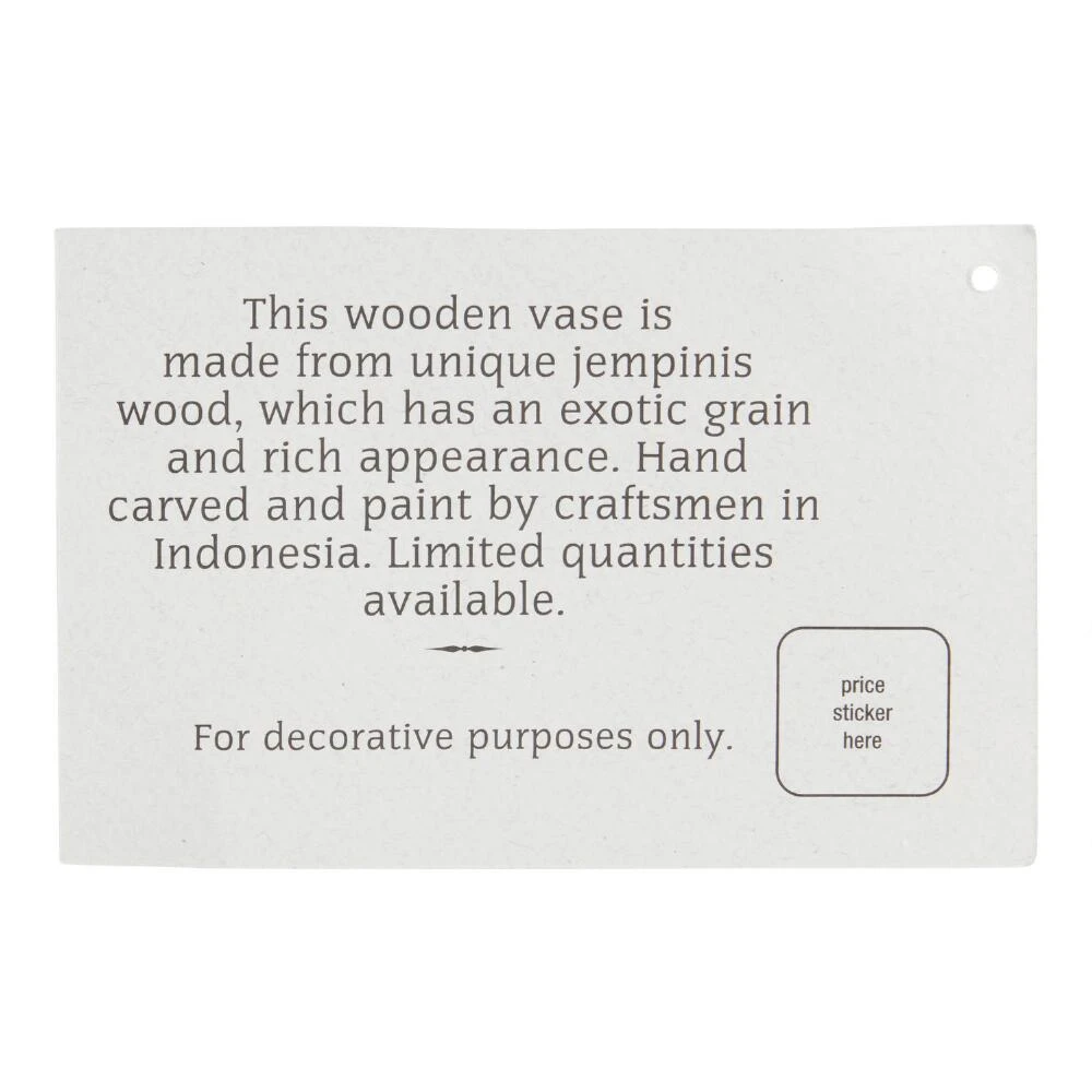 World Market CRAFT Black Hand Carved Wood Zephanya Vase - Image 2