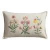 World Market Ivory Multicolor Floral Embroidered Lumbar Pillow