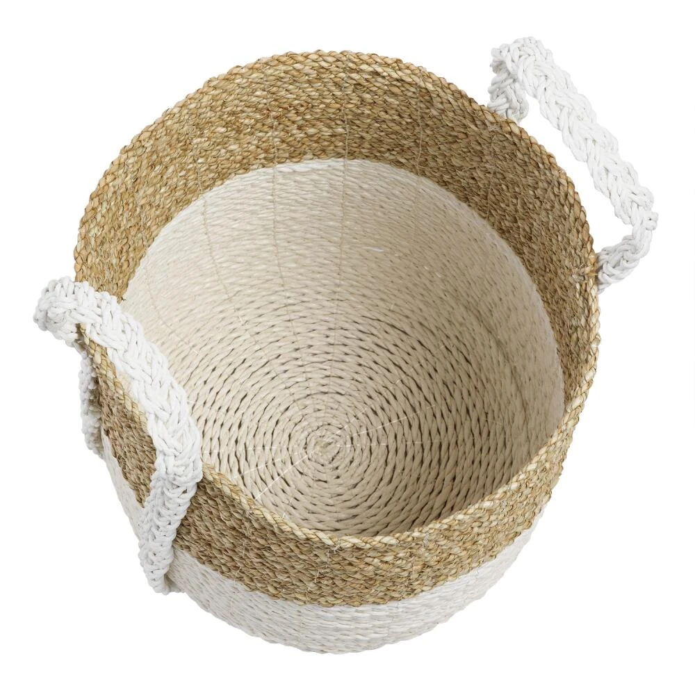 World Market Bianca Two Tone Seagrass Tote Basket - Image 2