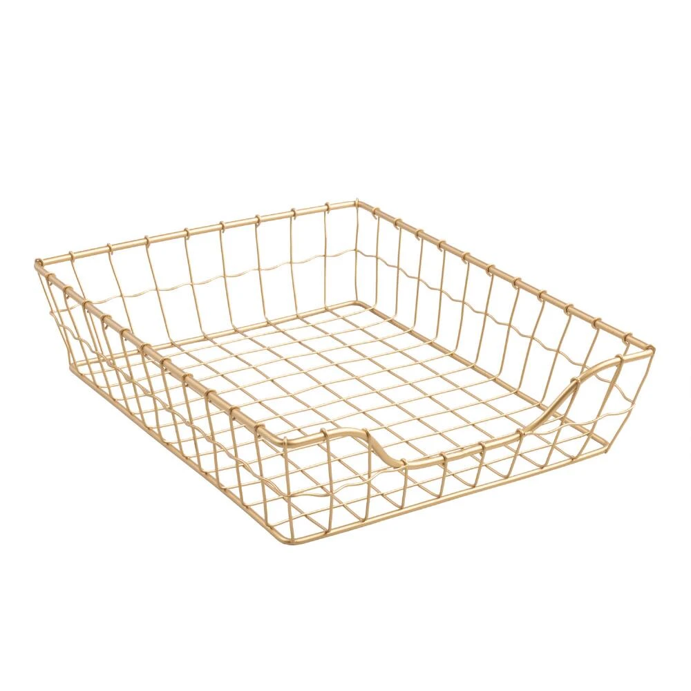World Market Antonia Gold Wire Paper Tray