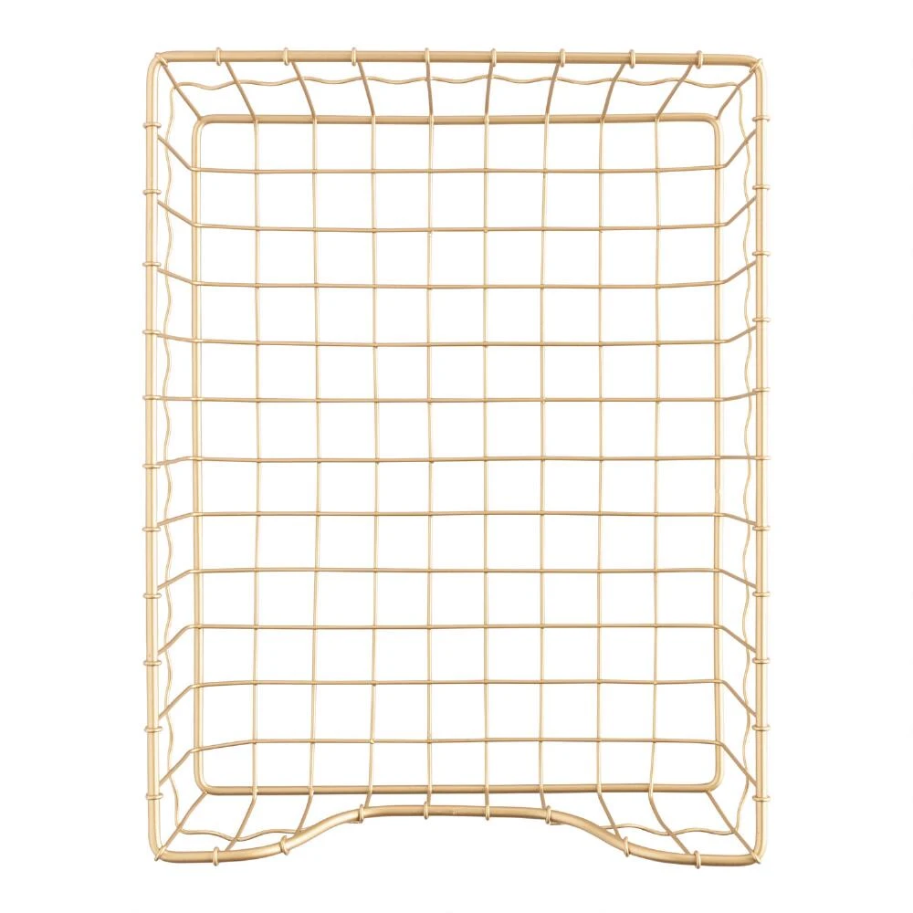World Market Antonia Gold Wire Paper Tray - Image 2