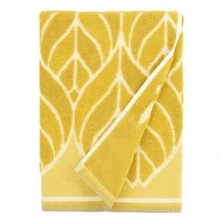 World Market Anise Chartreuse Green Leaf Sculpted Bath Towel